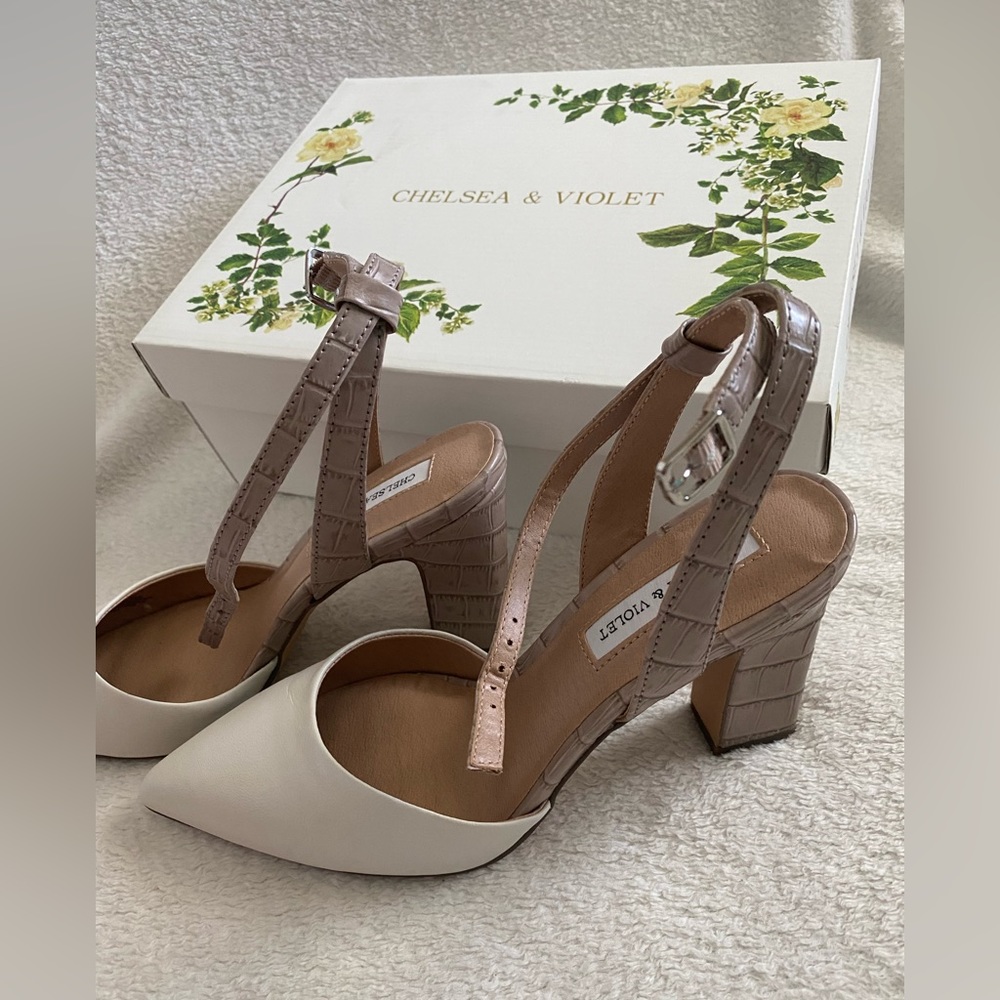 Two-tone Chelsea & Violet dressy heels